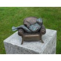 Bronzefiguren - Frosch im Sessel