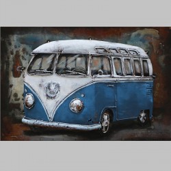 Metallbild - VW-Bus classic blau NEU