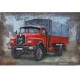 Metallbild - Truck classic rot NEU