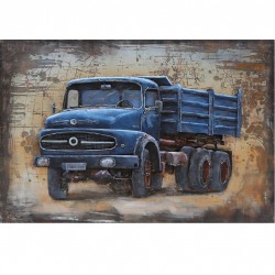 Metallbild - Truck classic blau NEU