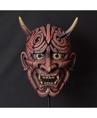 Edge Sculpture - Japanese Hannya Mask Antique Red NEU