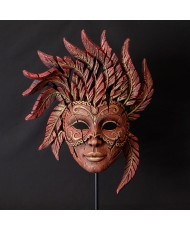 Edge Sculpture - Venetian Carnival Mask Red/Gold NEU