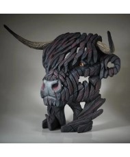 Edge Sculpture - Highland Cow Bust Black