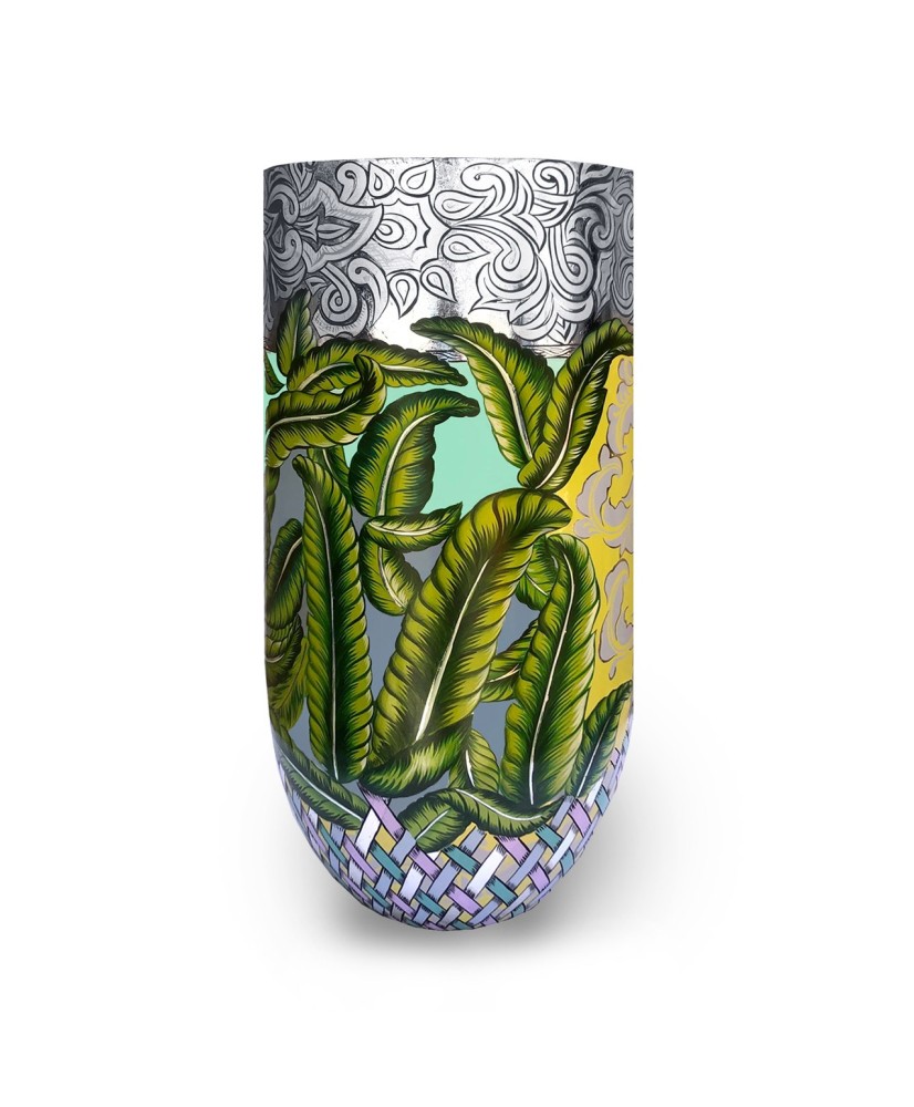 Toms Drag - Übertopf XL Leaves Silver Line